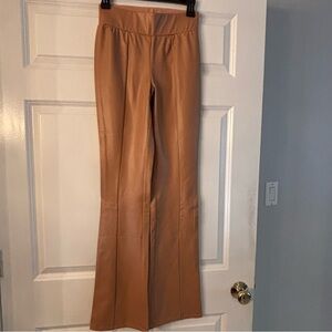 G by Giuliana Black Label Faux Leather Pull-On Flare Pant Maple